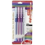 BOLÍGRAFO DE GEL PENTEL HYBRID GRIP METALLIC BLÍSTER CON 4 COLORES SURTIDOS
