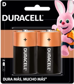 DURACELL D BATTERIES BLISTER WITH 2 PIECES