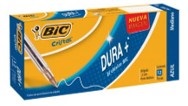 BIC CRISTAL DURA+ MEDIUM POINT BALLPOINT PEN 1.0MM BLUE COLOR PACK OF 12.
